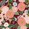 Juliet Rose Canvas in Burgundy (rp520-bu1c) | Garden Party | Rifle Paper Co | Cotton+Steel